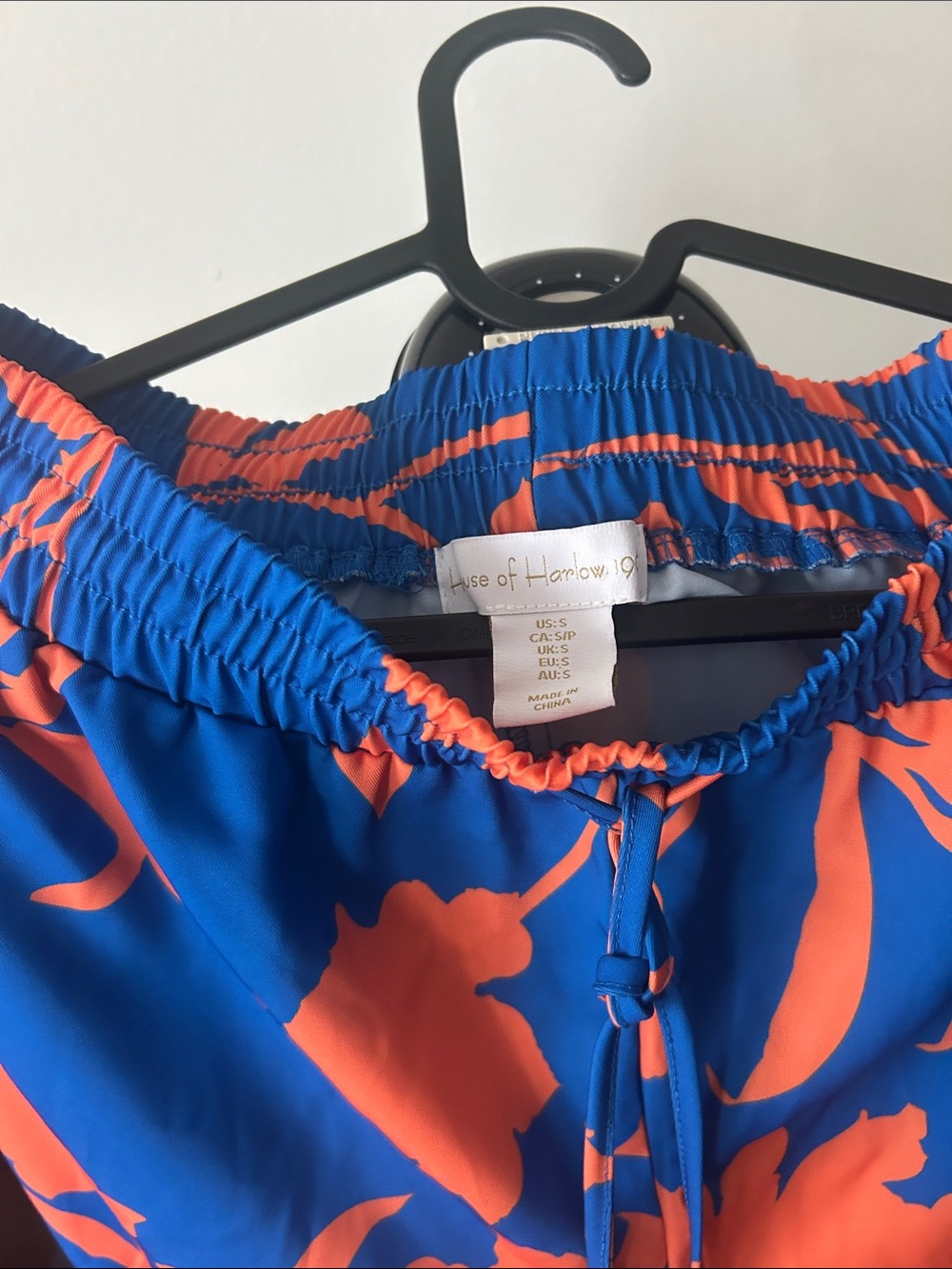 House of Harlow 1960 Bright Blue with Orange Floral Swim Shorts